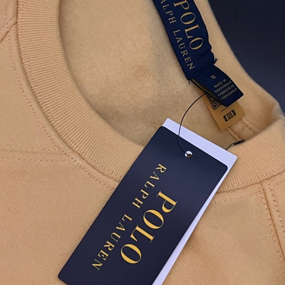 NEW Polo Ralph Lauren Tropical Vacation Beach Bear Yellow Crewneck Sweatshirt - Picture 6 of 6